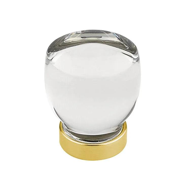 Emtek Juneau Crystal Glass Cabinet Knob Satin Brass