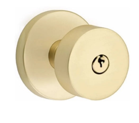 Emtek Round Knob with Disk Rosette in Satin Brass finish