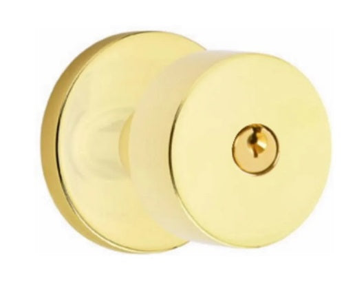 Emtek Round Knob with Disk Rosette in Unlacquered Brass finish