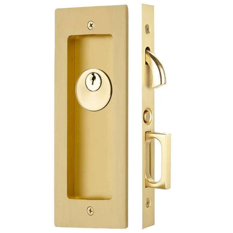 EmtekEmtek Keyed Modern Rectangular Pocket Door Mortise Lock in 