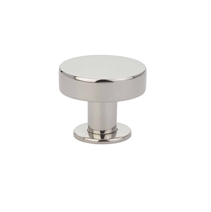 The Emtek Cadet Knob 1" in Lifetime Polished Nickel finish