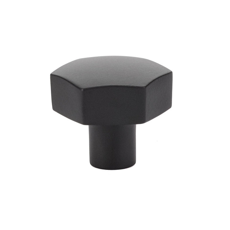 The Emtek Mod Hex Knob 1-1/2" in Flat Black finish