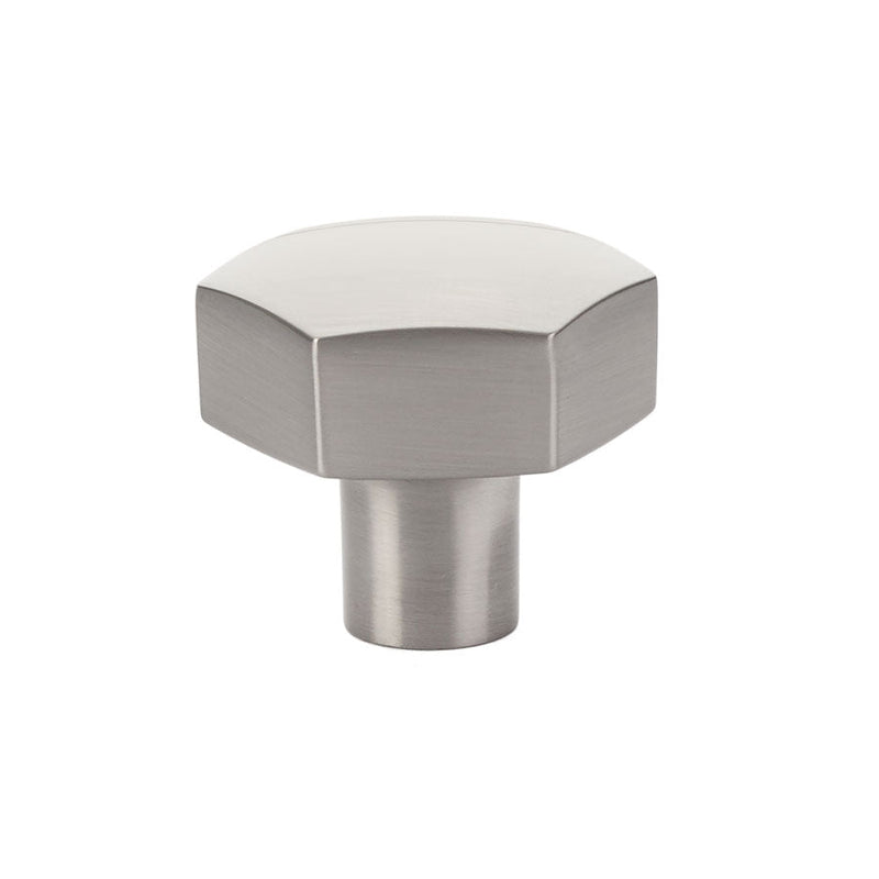 The Emtek Mod Hex Knob 1-1/2" in Satin Nickel finish