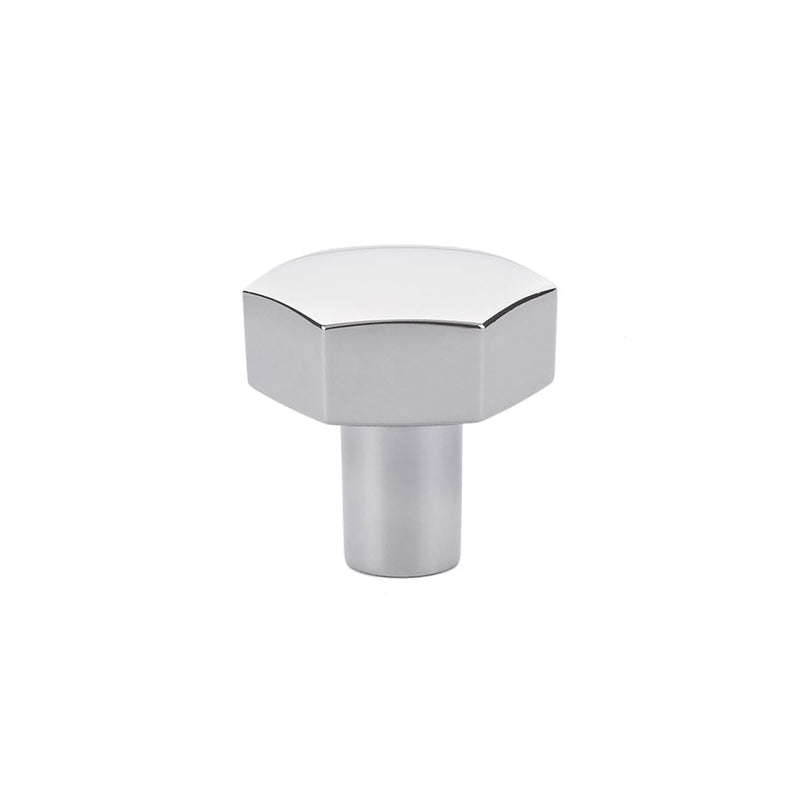 The Emtek Mod Hex Knob 1-1/8" in Polished Chrome finish