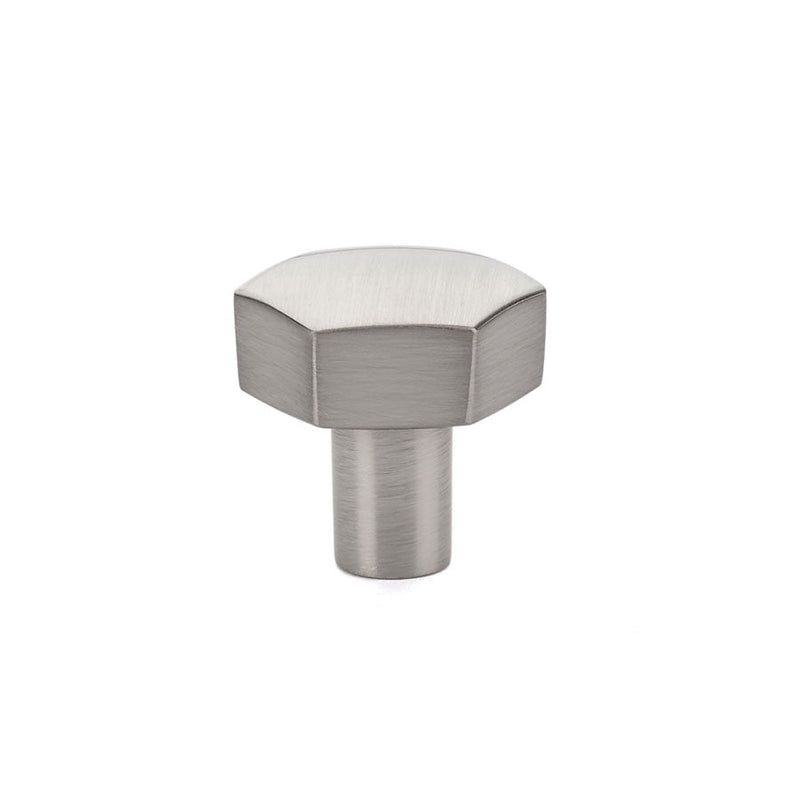 The Emtek Mod Hex Knob 1-1/8" in Satin Nickel finish