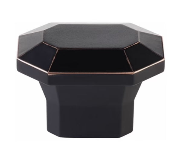 The Emtek Riviera Rectangle Knob in Oil Rubbed Bronze finish