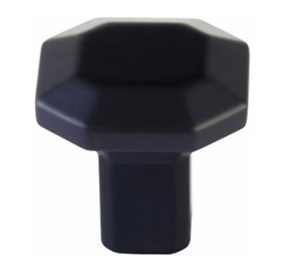 The Emtek Riviera Square Knob in Flat Black finish