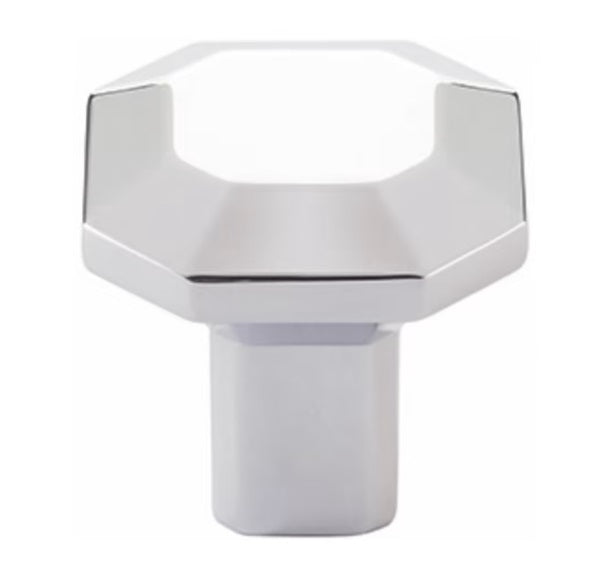 The Emtek Riviera Square Knob in Polished Chrome finish