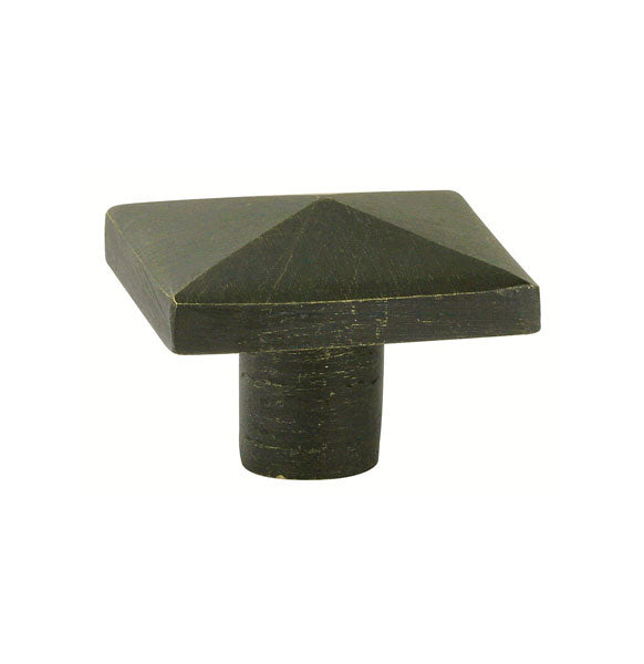 The Emtek Sandcast Bronze Square Knob, 1 5/8" in Medium Bronze Patina finish