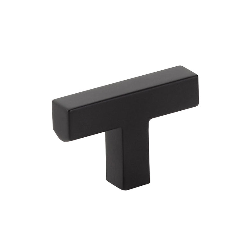 The Emtek Warwick T-Knob 2" in Flat Black finish