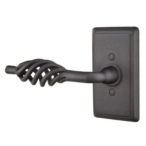 Emtek Lafayette Lever With #3 Rosette Flat Black Steel