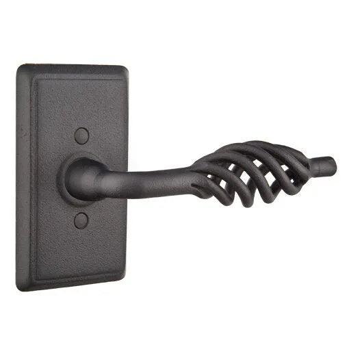 Emtek Lafayette Lever With #3 Rosette Flat Black Steel