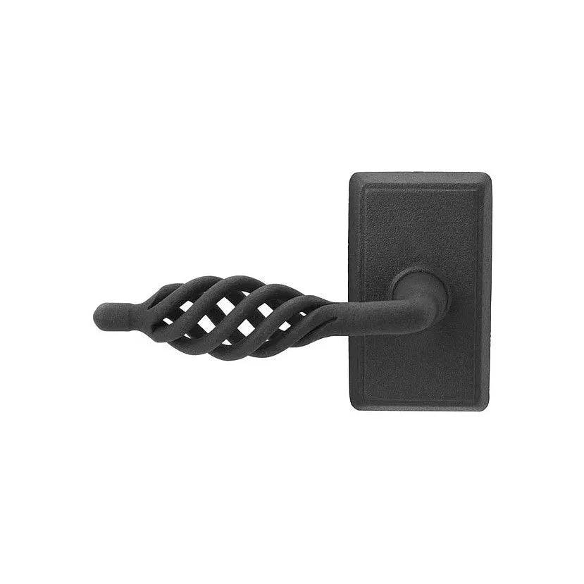 Emtek Lafayette Lever With #3 Rosette Flat Black Steel