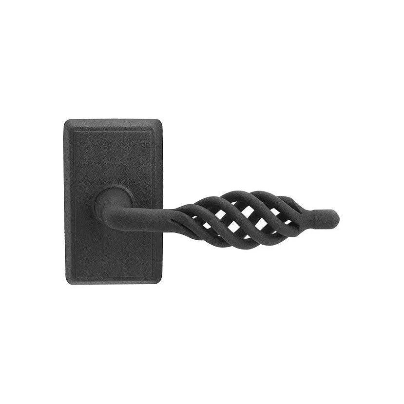 Emtek Lafayette Lever With #3 Rosette Flat Black Steel