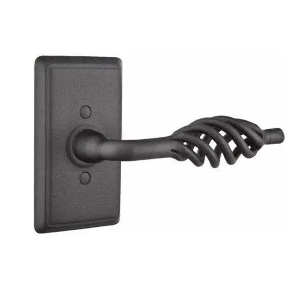 Emtek Lafayette Lever With #3 Rosette Flat Black Steel
