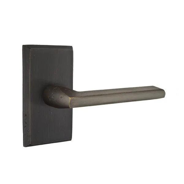 Emtek Lariat Lever With #3 Rosette Medium Bronze Patina