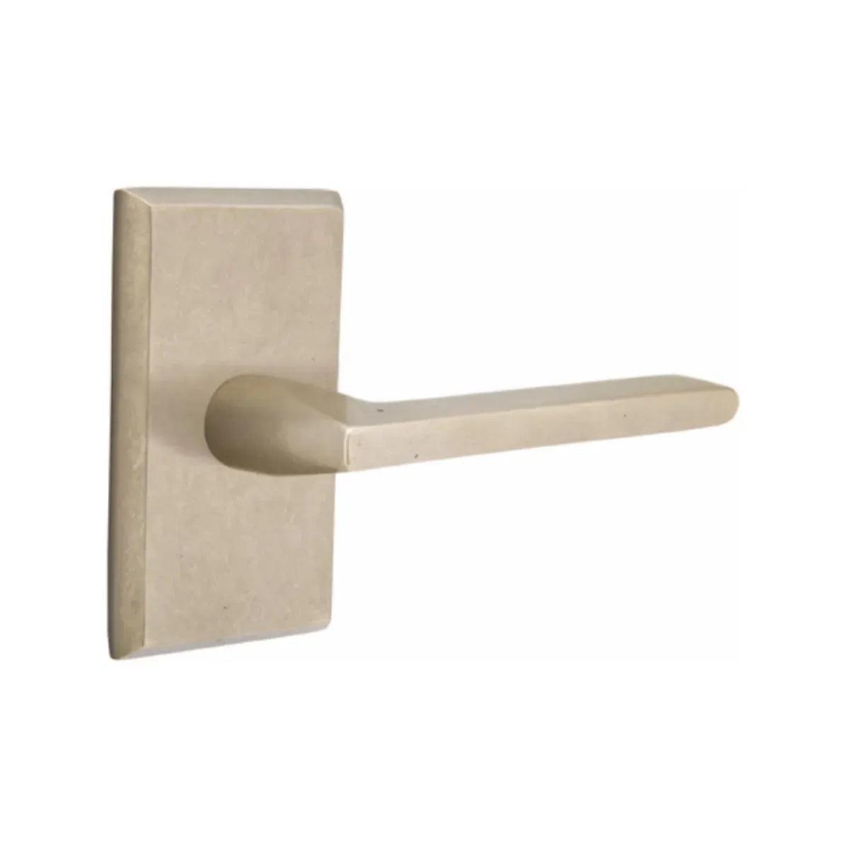 Emtek Lariat Lever With #3 Rosette Tumbled White Bronze