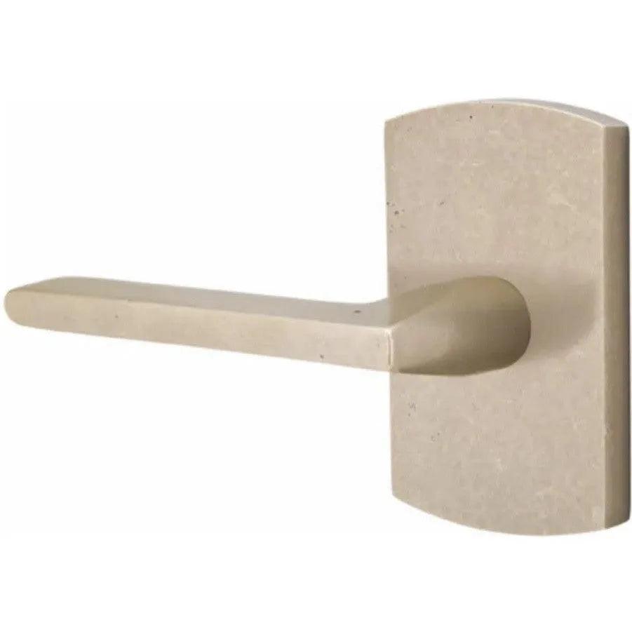 Emtek Lariat Lever With #4 Rosette Tumbled White Bronze