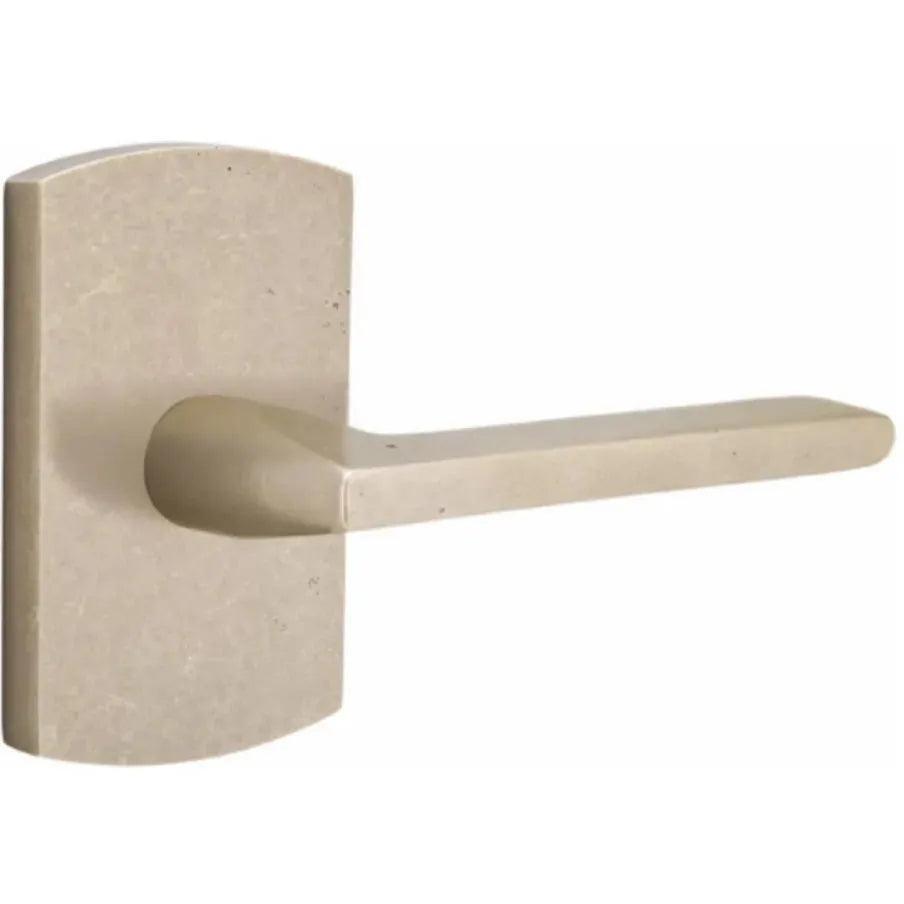 Emtek Lariat Lever With #4 Rosette Tumbled White Bronze