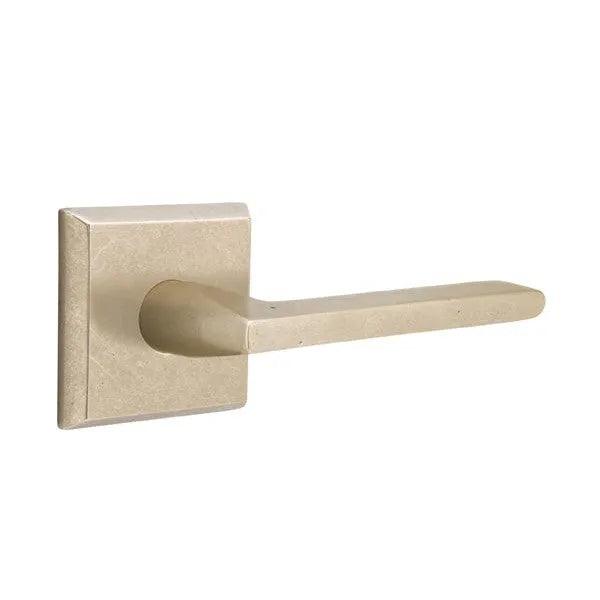 Emtek Lariat Lever With #6 Rosette Tumbled White Bronze