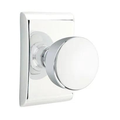 Emtek Laurent Round Knob with Neos Rosette in Polished Chrome finish