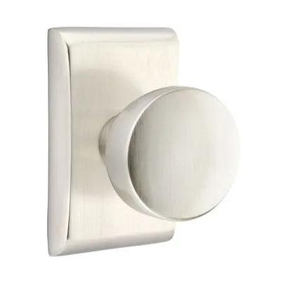 Emtek Laurent Round Knob with Neos Rosette in Satin Nickel finish
