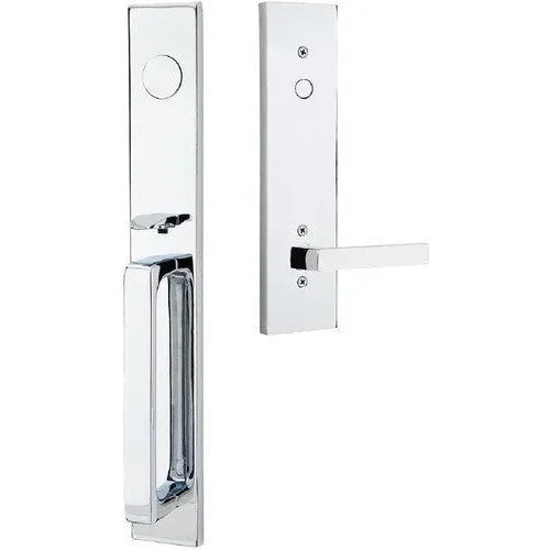 Emtek Lausanne Entrance Handleset With Dumont Lever Polished Chrome