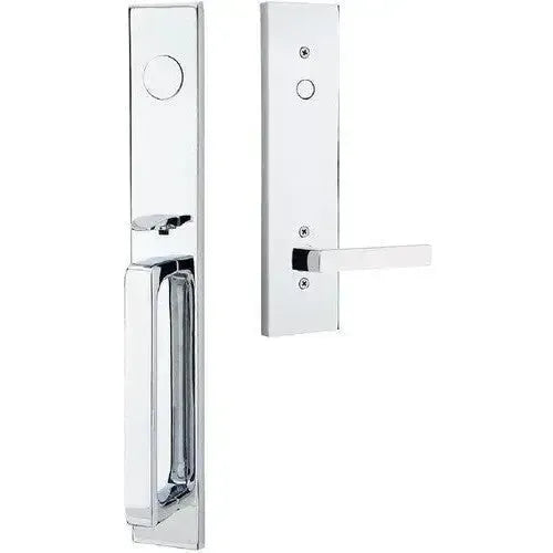 Emtek Lausanne Entrance Handleset With Dumont Lever in Polished Chrome finish