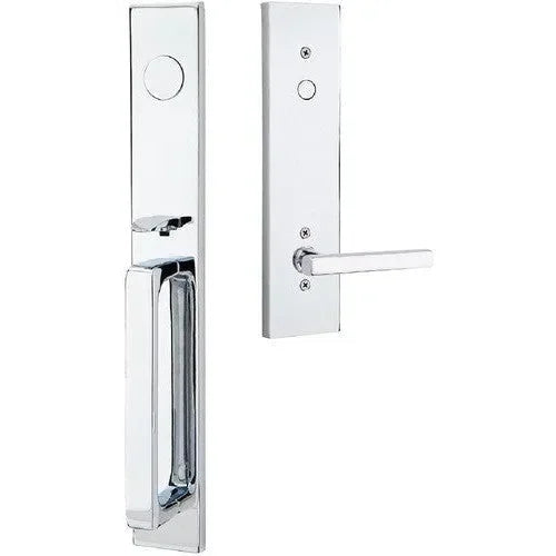 Emtek Lausanne Entrance Handleset With Freestone Lever Polished Chrome