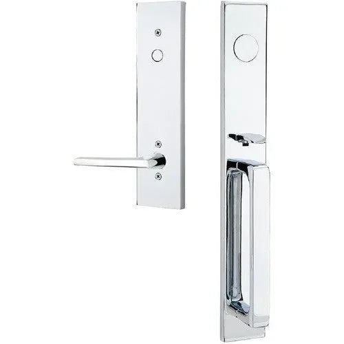 Emtek Lausanne Entrance Handleset With Helios Lever Polished Chrome