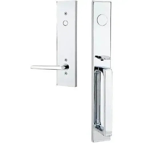 Emtek Lausanne Entrance Handleset With Helios Lever in Polished Chrome finish