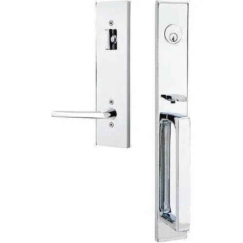 Emtek Lausanne Entrance Handleset With Helios Lever Polished Chrome