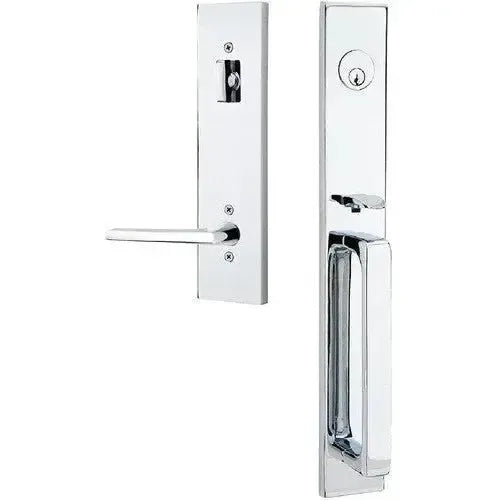 Emtek Lausanne Entrance Handleset With Helios Lever in Polished Chrome finish
