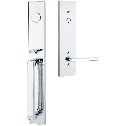 Emtek Lausanne Entrance Handleset With Helios Lever Polished Chrome