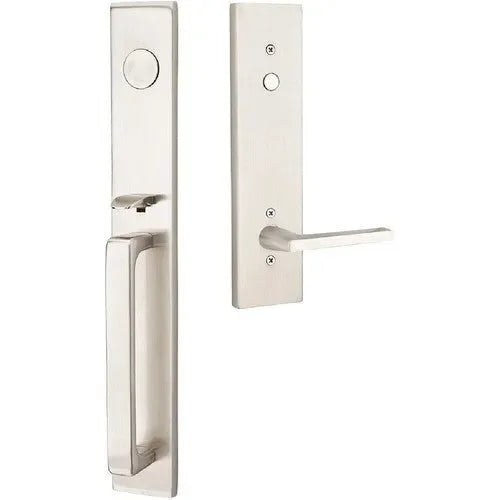 Emtek Lausanne Entrance Handleset With Helios Lever Satin Nickel
