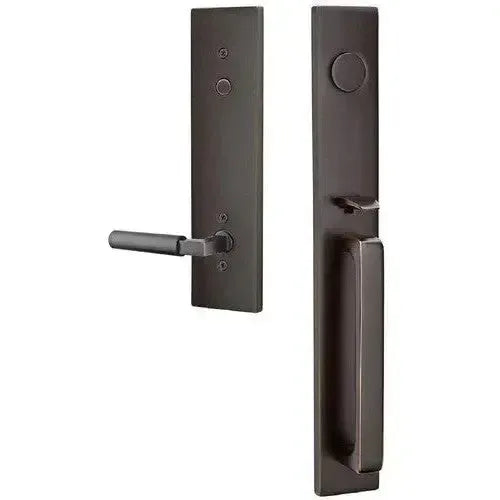 Emtek Lausanne Entrance Handleset With Hercules Lever in Oil Rubbed Bronze finish