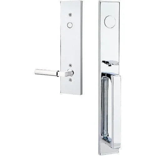 Emtek Lausanne Entrance Handleset With Hercules Lever Polished Chrome
