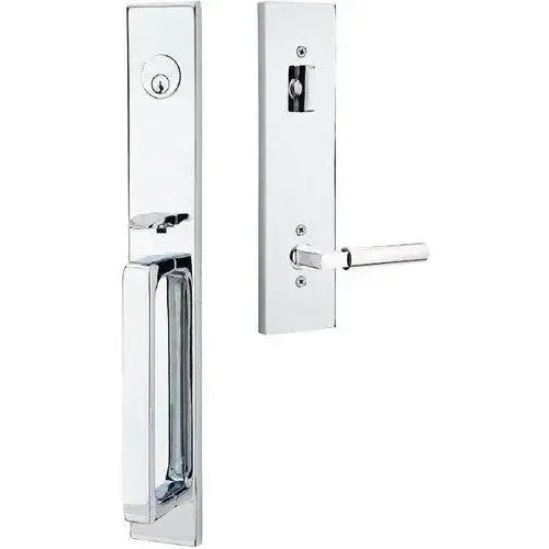 Emtek Lausanne Entrance Handleset With Hercules Lever in Polished Chrome finish