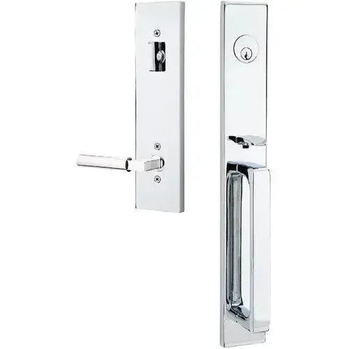Emtek Lausanne Entrance Handleset With Hercules Lever in Polished Chrome finish