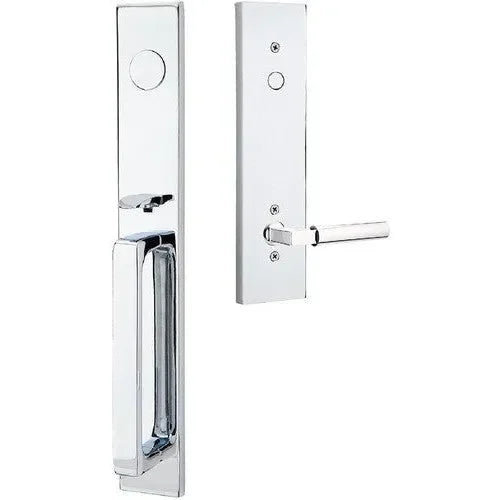 Emtek Lausanne Entrance Handleset With Hercules Lever Polished Chrome