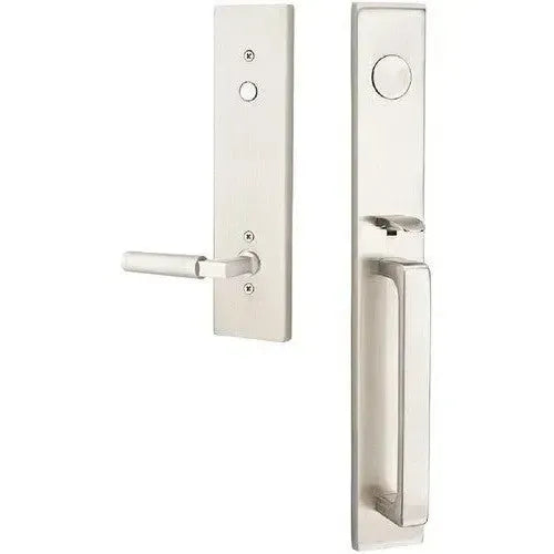 Emtek Lausanne Entrance Handleset With Hercules Lever in Satin Nickel finish
