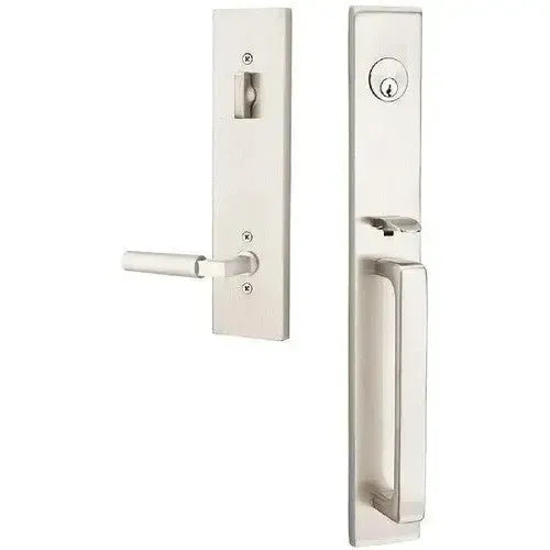Emtek Lausanne Entrance Handleset With Hercules Lever in Satin Nickel finish