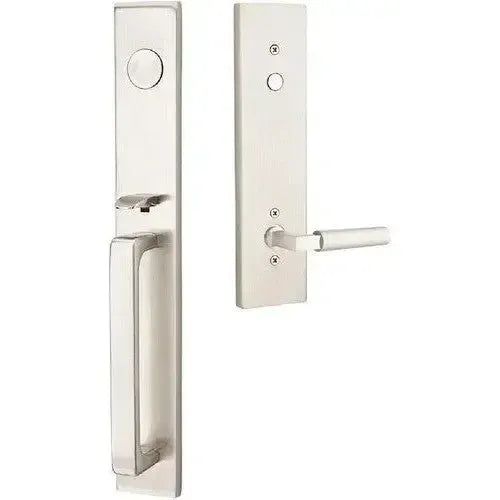 Emtek Lausanne Entrance Handleset With Hercules Lever in Satin Nickel finish