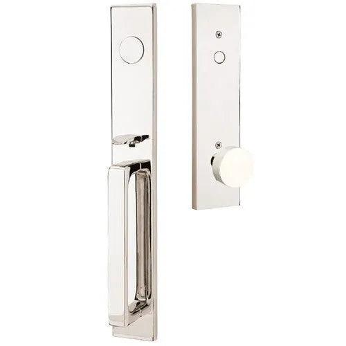 Emtek Lausanne Entrance Handleset With Round Knob Lifetime Polished Nickel