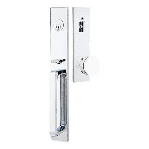 Emtek Lausanne Entrance Handleset With Round Knob Polished Chrome