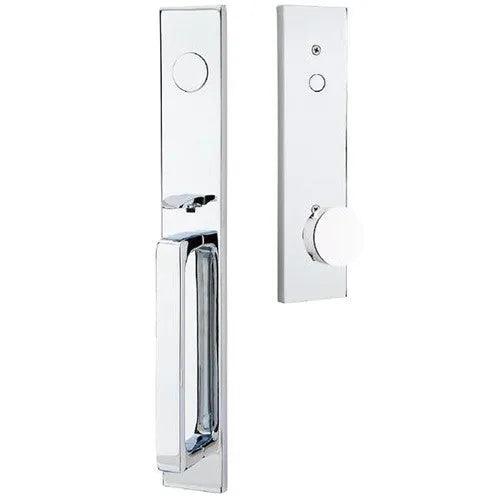 Emtek Lausanne Entrance Handleset With Round Knob Polished Chrome