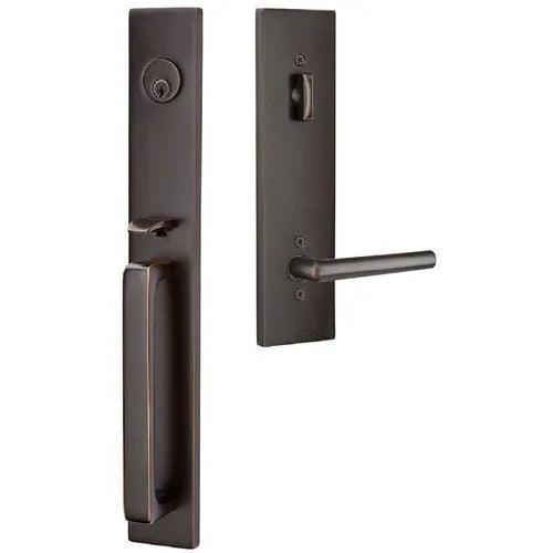 Emtek Lausanne Tubular Entrance Handleset With Stuttgart Lever Oil Rubbed Bronze