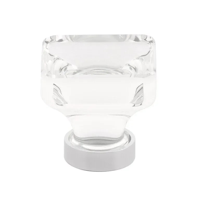 The Emtek Lido Crystal Glass Knob 1-3/8" Wide (1-3/8" Projection) in Polished Chrome finish