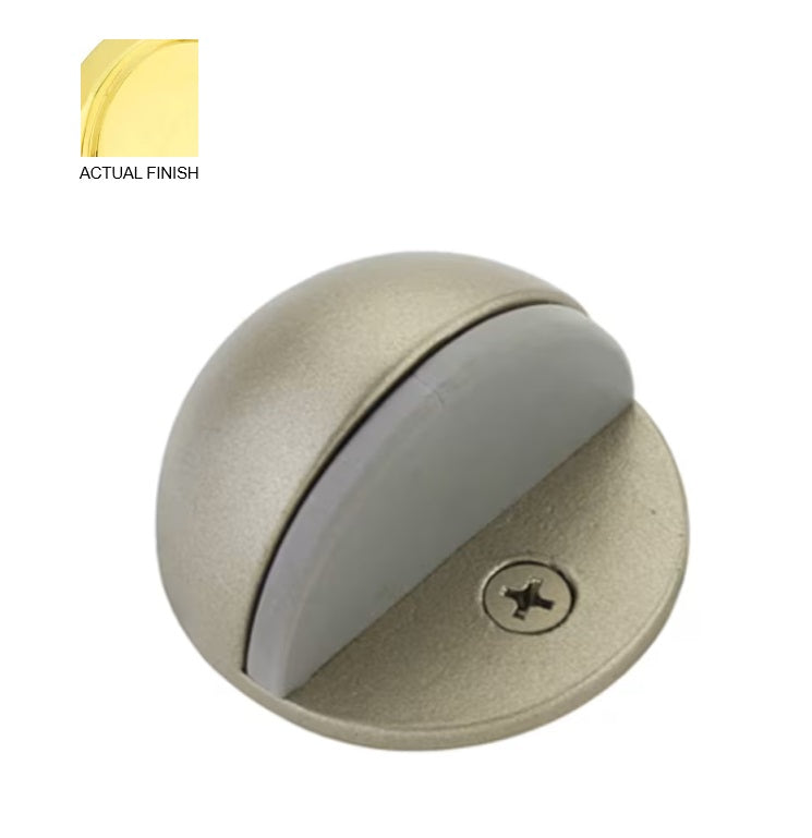 The Emtek Half Dome Door Stop in Lifetime Polished Brass finish