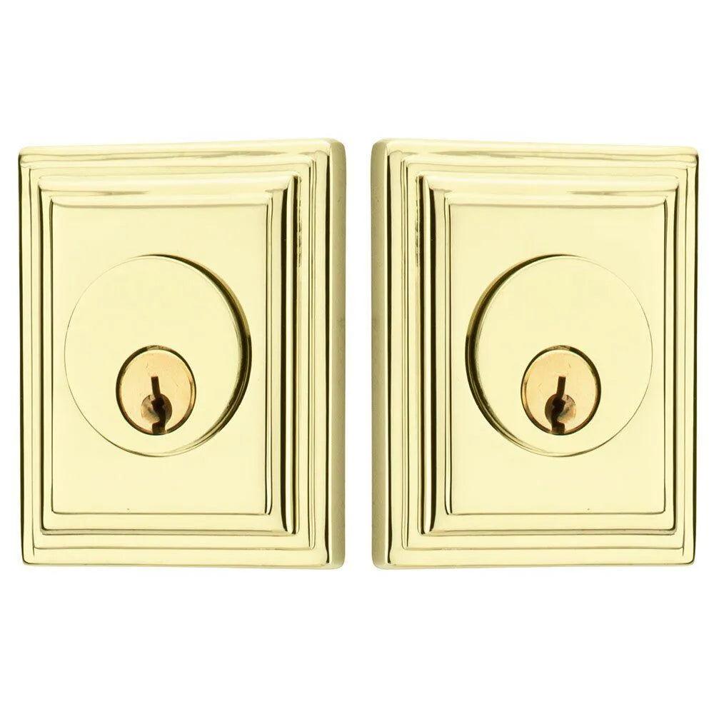 Emtek Wilshire Deadbolt, Double Cylinder in Lifetime Polished Brass finish